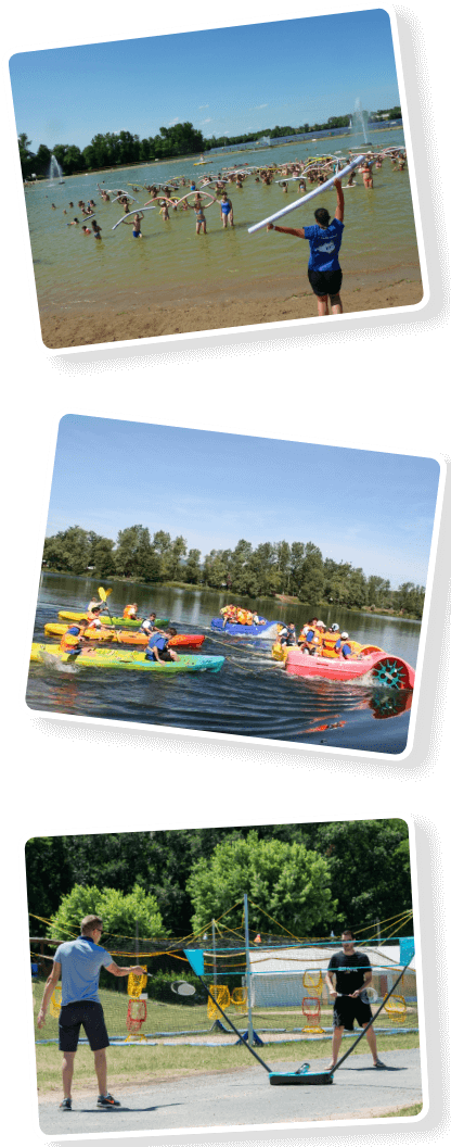 Activities at Lake Cormoranche campsite in Ain