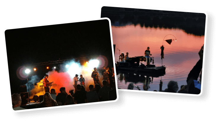 Abendunterhaltung auf dem Campingplatz Lac de Cormoranche