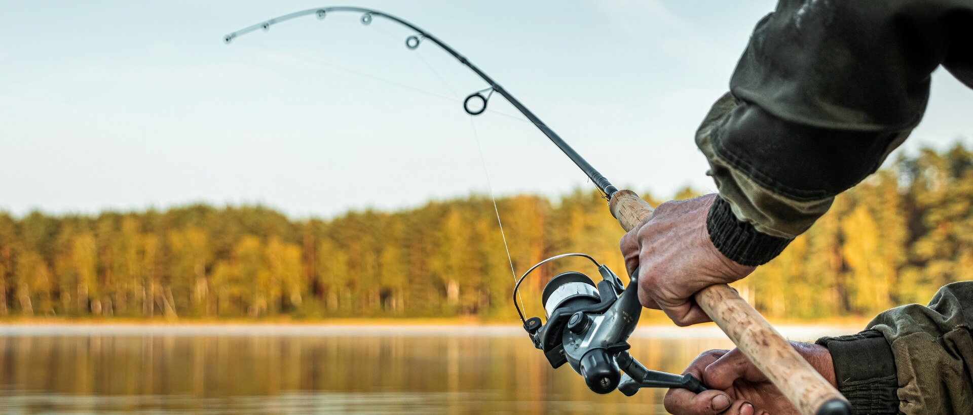 Fishing activity at Lake Cormoranche**** campsite, fishing campsite in Ain