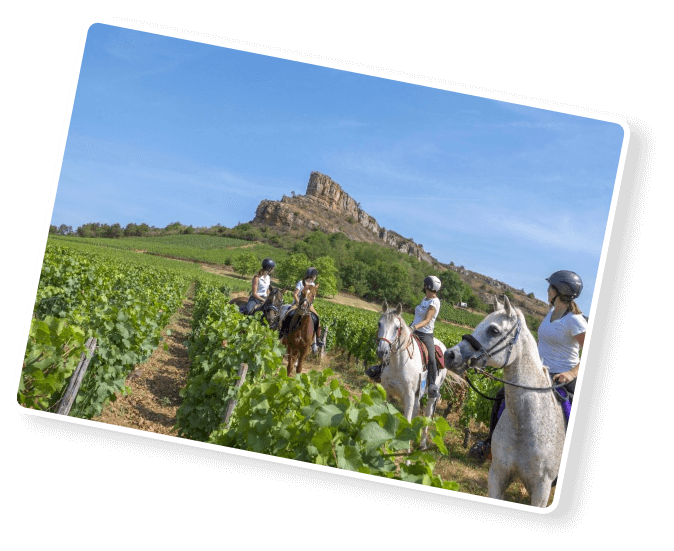 The Roche de Solutré, emblematic place in the Mâconnais region of southern Burgundy