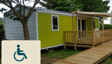 PMR mobile home for rent at Lake Cormoranche **** campsite, in the Auvergne-Rhône-Alpes region