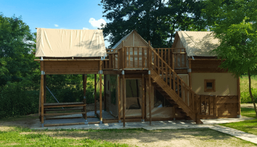 Tente de Nid : location hébergement insolite dans l'Ain, au camping **** du Lac Cormoranche